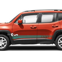 Par Jeep Renegade Rocker Panel Side Lines Stripe Graphic Vinilo Calcomanía Pegatina
 2