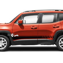 Par Jeep Renegade Rocker Panel Side Lines Stripe Graphic Vinilo Calcomanía Pegatina
 3