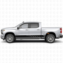 Tiras de vinilo escalonadas para puertas y paneles de estribo para Chevrolet Silverado 1500 T1XX 2019-2026_2