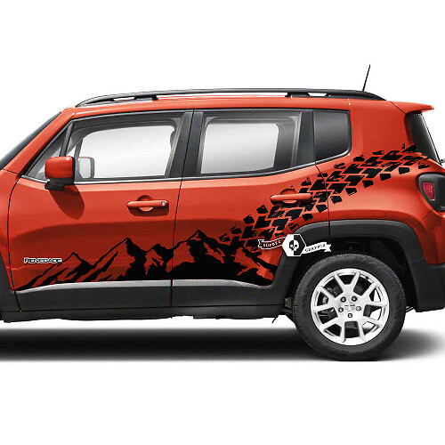 Calcomanía con banda lateral de pista de neumático para Jeep Renegade