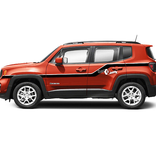 Par Jeep Renegade Fender Puertas Parte trasera Raya gráfica Vinilo Calcomanía Etiqueta 2 colores
