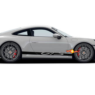 Par de pegatinas Porsche GTS, pegatinas de vinilo laterales para puertas
