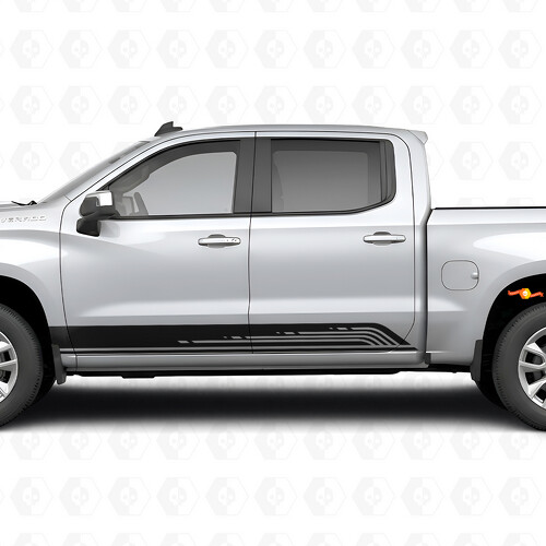 Tiras de Vinilo de Contorno Paralelo para Puerta y Paneles Laterales para Chevrolet Silverado 1500 T1XX 2019-2026