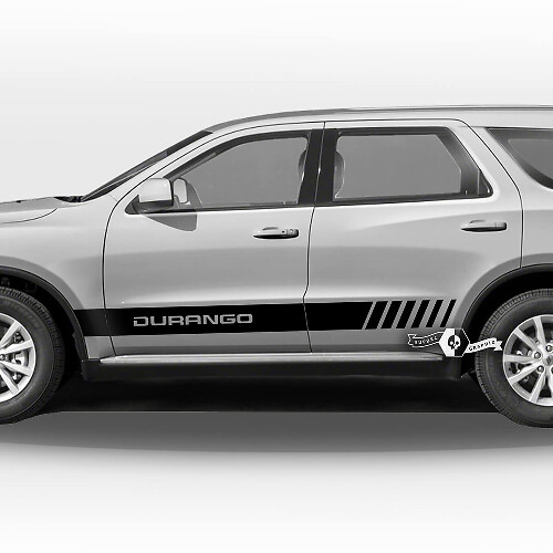 Par de pegatinas de vinilo con rayas en el panel basculante de puertas laterales de Dodge Durango
