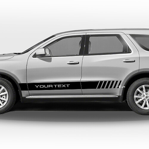 Franjas de competición con calcomanía lateral de vinilo con texto personalizado para Dodge Durango