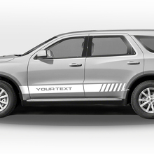 Franjas de competición con calcomanía lateral de vinilo con texto personalizado para Dodge Durango_2