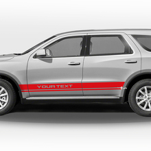 Juego de vinilos con franjas laterales rectas gemelas para Dodge Durango_3