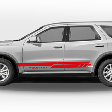 Juego de calcomanías de vinilo con franjas laterales gemelas para Dodge Durango_3