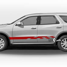 Par de pegatinas de vinilo con diseño de rayas y bandera de tablero de ajedrez para puertas laterales de Dodge Durango
 2