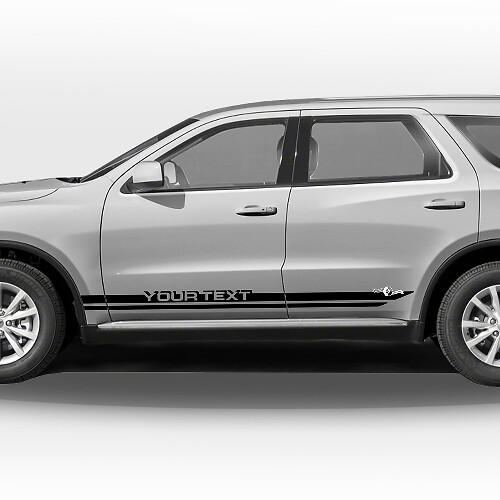Juego de vinilos personalizados con franjas laterales dobles para Dodge Durango_1