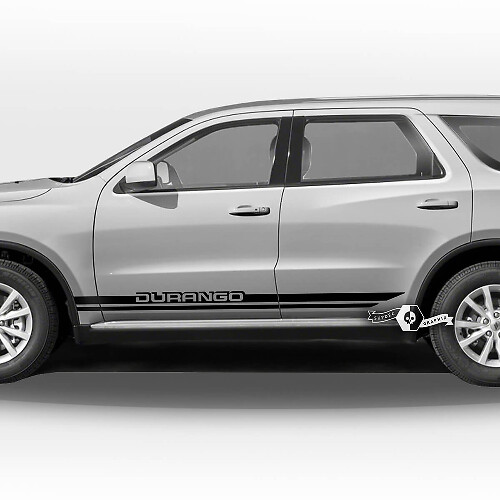 Par de pegatinas de vinilo con logotipo de rayas para puertas laterales de Dodge Durango
