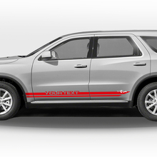 Juego de vinilos personalizados con franjas laterales dobles para Dodge Durango_3