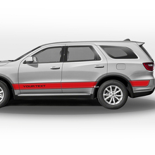 Juego de pegatinas adhesivas vinílicas con franjas laterales contorneadas personalizadas para Dodge Durango_3