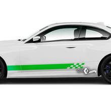 Par BMW M2 M240 G42 F22 F87 M Performance Checkerboard Flag Side Stripe Doors Stripe Vinilo calcomanía pegatina
 2