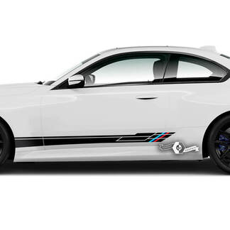 Par BMW M2 M240 G42 F22 F87 M Performance Side Stripe Doors Logo Line Stripe Vinilo calcomanía pegatina
