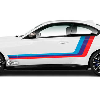 Par BMW M2 M240 G42 F22 F87 M Performance Side Stripes Puertas Guardabarros Trasero Stripe M Vinilo Calcomanía Etiqueta M Colores
