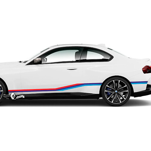 Par BMW M2 M240 G42 F22 F87 M Performance Side Stripes Puertas Rocker Panel Fender Stripe M Vinilo Calcomanía Etiqueta M Colores
