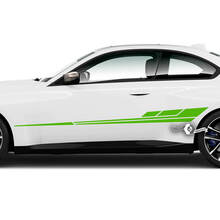 Par BMW M2 M240 G42 F22 F87 M Performance Puertas de rayas laterales modernas Etiqueta de vinilo a rayas
 2