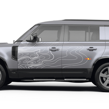Puertas de las puertas de la calcomanía del mapa topográfico para Land Rover Defender 110 Vinyl Sticker
 3