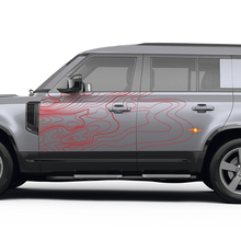 Puertas de las puertas de la calcomanía del mapa topográfico para Land Rover Defender 110 Vinyl Sticker
 4