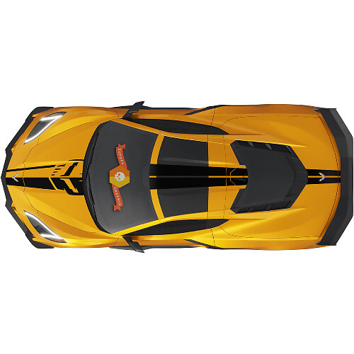 Pegatina de Vinilo de Lado Completo con Rayas de Carreras para Chevrolet Corvette C8
