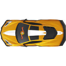 Kit de calcomanías de vinilo con franjas para capó, techo y maletero para Chevrolet Corvette C8_2