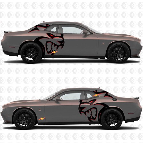 Pegatizas de calcomanías laterales de dos colores para Dodge Challenger Hellcat Red Eye Redeye o Charger
