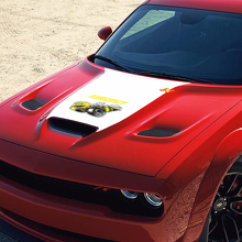 Calcomanía adhesiva de vinilo para capó estilo Super Bee 1320 para Dodge Challenger_2