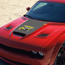 Calcomanía adhesiva de vinilo para capó estilo Super Bee 1320 para Dodge Challenger_3