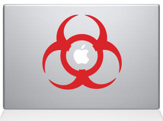 Etiqueta adhesiva de riesgo biológico para MacBook Apple
