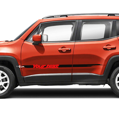 Gráfico Personalizado Texto Franja Lateral Vinilo Calcomanía Pegatina 2 Colores para Puertas Jeep Renegade