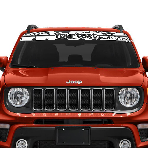 Adhesivo Vinilo Personalizado con Texto Gráfico Dañado Destruido para Parabrisas Ventana de Jeep Renegade
