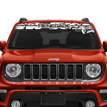 Jeep Renegade parabrisas ventana logotipo gráfico maltratado destruido vinilo calcomanía pegatina
 2