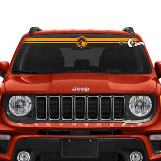 Jeep Renegade parabrisas ventana gráfico montañas brújula vinilo calcomanía pegatina
 1