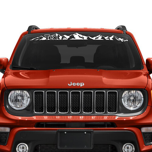 Etiqueta engomada del vinilo del logotipo de las montañas gráficas del Jeep Renegade de la ventana del parabrisas
