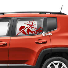 Par Jeep Renegade puertas ventana lateral gráfico águila calva vinilo pegatina 2 colores
 2