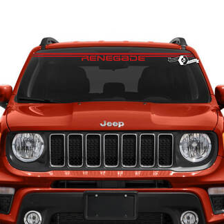 Jeep Renegade parabrisas ventana gráfico logotipo líneas brújula vinilo calcomanía pegatina
 1