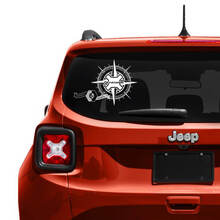 Calcomanía de vinilo del logotipo de la brújula de la ventana trasera de Jeep Renegade
 3