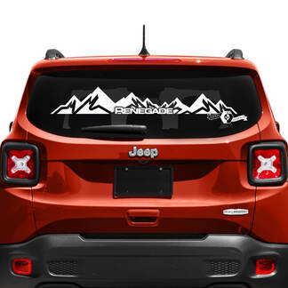 Jeep Renegade puerta trasera ventana montaña logotipo vinilo calcomanía pegatina
