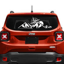 Jeep Renegade puerta trasera ventana montaña brújula logotipo vinilo calcomanía pegatina
 2