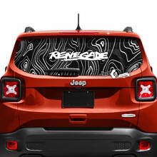 Jeep Renegade puerta trasera ventana Logo mapa topográfico vinilo calcomanía pegatina 2 colores
 2