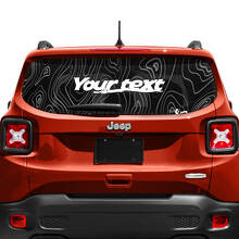 Calcomanía de Vinilo para Ventana de Portón Trasero con Mapa Topográfico de Texto Personalizado 2 Colores para Jeep Renegade 3