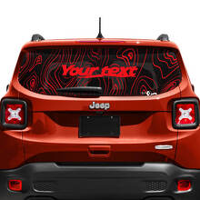 Calcomanía de Vinilo para Ventana de Portón Trasero con Mapa Topográfico de Texto Personalizado 2 Colores para Jeep Renegade 4