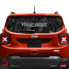 Calcomanía de Vinilo para Ventana de Portón Trasero con Mapa Topográfico de Texto Personalizado 2 Colores para Jeep Renegade 5