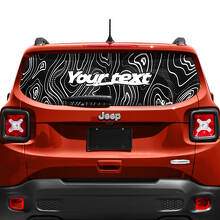 Calcomanía de Vinilo para Ventana de Portón Trasero con Mapa Topográfico de Texto Personalizado 2 Colores para Jeep Renegade 6
