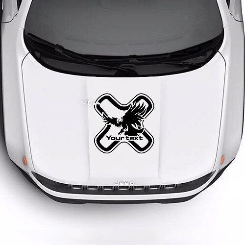 Calcomanía de vinilo con texto personalizado de capó Águila calva para Jeep Renegade Trailhawk