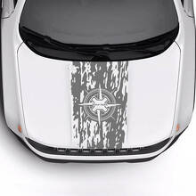 Texto Personalizado Brújula Destrozada Bandera Destruida Vinilo Para Capó Calcomanía para Jeep Renegade Trailhawk 2