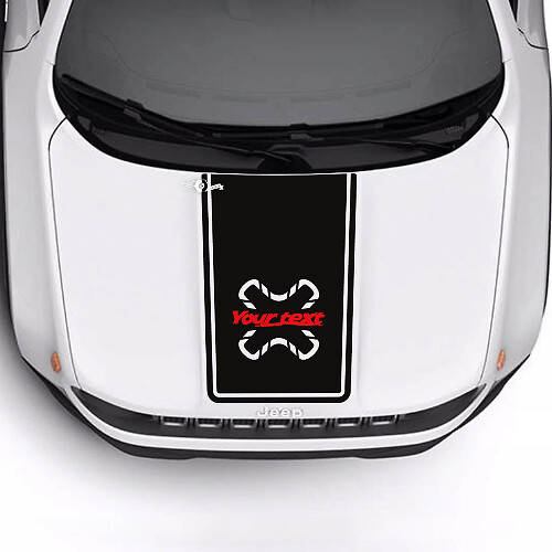 Adhesivo de vinilo para moldura del capó con texto personalizado, 2 colores para Jeep Renegade Trailhawk