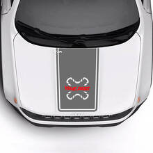 Adhesivo de vinilo para moldura del capó con texto personalizado, 2 colores para Jeep Renegade Trailhawk 2