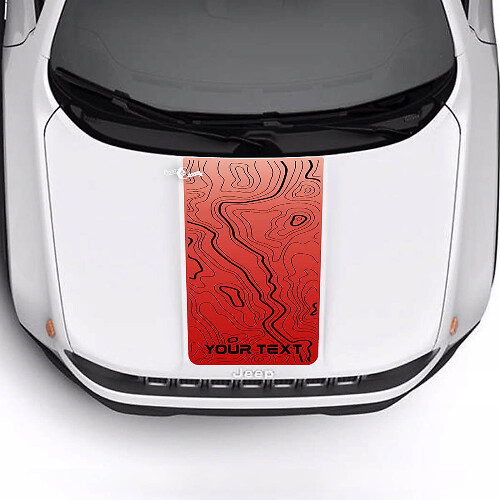 Calcomanía de vinilo de franja topográfica deportiva para capó, 2 colores para Jeep Renegade Trailhawk